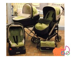 Trio passeggino, Culla e Ovetto Peg Perego Verde e Nero.