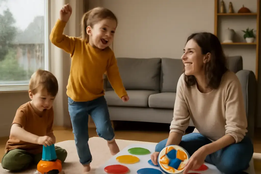 Attività dinamiche per le giornate di pioggia: trucchi per mantenere i bimbi attivi senza caos in casa